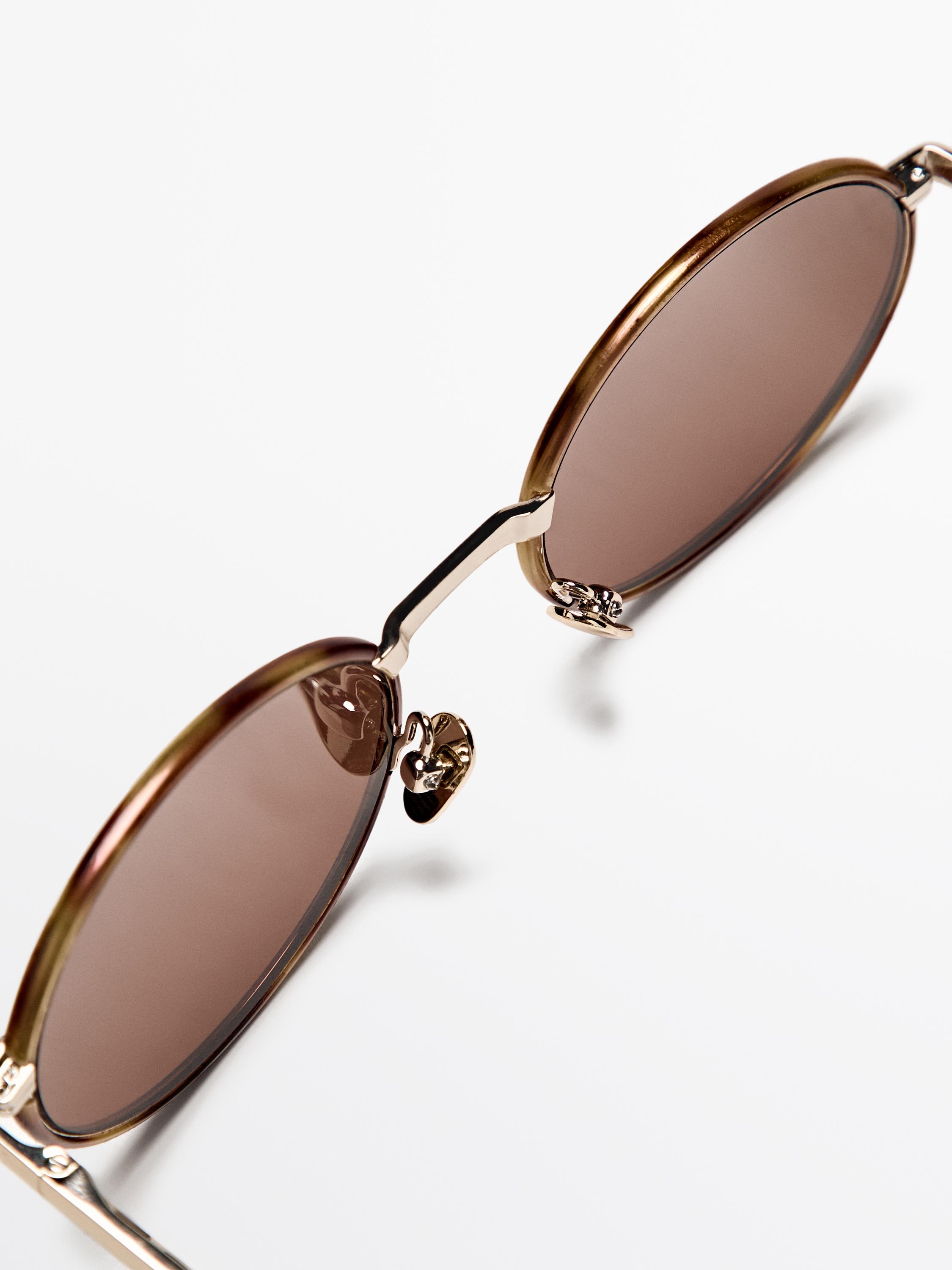 Contrast round sunglasses